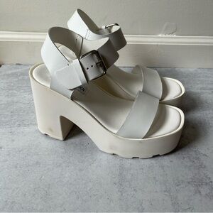 Steve Madden White Platform Sandals